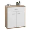 Image de IDIMEX Buffet Salle à Manger Monaco L 60 cm Coloris chêne Sonoma et Blanc avec 1 tirroir et 2 Portes bahut Bas Meuble de Rangement Style Moderne Commode vaisselier 60 x 70 x 30 cm