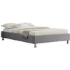 Image de IDIMEX Lit futon Simple pour Adulte Nizza Couchage 120 x 190 cm 1 Place et Demi / 1 Personne, avec sommier et Pieds en métal chromé, revêtement en Tissu Gris