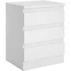 Image de IDIMEX Table de Chevet Burgos, Commode Table de Nuit avec 3 tiroirs sans poignée, en mélaminé Blanc Mat