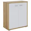Image de IDIMEX Buffet Salle à Manger FIRMIN L 60 cm Coloris chêne Sauvage et Blanc avec 2 Portes bahut Bas Meuble de Rangement Style Moderne Commode vaisselier 60 x 70 x 30 cm