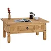 Image de IDIMEX Table Basse Esteban en pin Massif Style Mexicain avec 1 tiroir, Table de Salon en Bois teinté/ciré avec 4 Pieds