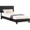 Image de IDIMEX Lit 1 Place Florida 90x190 cm avec sommier, lit Simple pour Enfant ou Adulte, Hauteur réglable, lit en Tissu Noir