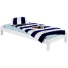 Image de IDIMEX Lit futon Simple pour Adulte Taifun 90 x 200 cm, 1 Personne, 1 Place, pin Massif lasuré Blanc