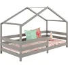 Image de IDIMEX Lit cabane Rena lit Simple Montessori pour Enfant 90 x 190 cm, avec barrières de Protection, en pin Massif lasuré Gris