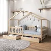 Image de IDIMEX Lit cabane ELEA lit Enfant Simple Montessori 90 x 200 cm, avec 2 tiroirs de Rangement, en pin Massif à la Finition Naturelle