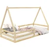 Image de IDIMEX Lit cabane SILA 90x200 cm, lit Simple Enfant 1 Place Type Montessori, en pin Massif Finition Naturelle
