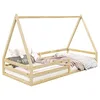 Image de IDIMEX Lit cabane SILA 90x190 cm, lit Simple Enfant 1 Place Type Montessori, en pin Massif Finition Naturelle
