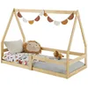 Image de IDIMEX Lit cabane LUSIA 80x160 cm, lit Simple 1 Place pour bébé ou Enfant de Type Montessori, en pin Massif à la Finition Naturelle