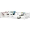 Image de IDIMEX Lit Enfant Gustavo lit au Sol 90x200 cm d'inspiration Montessori, avec barrières de Protection, en pin Massif lasuré Blanc