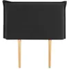 Image de IDIMEX Tête de lit Nerina 90 rembourrée, en Tissu Polyester pour lit 90 cm, sur Pieds en Bois, Noir