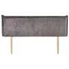 Image de IDIMEX Tête de lit OVIO 160 rembourrée, en Tissu Polyester pour lit 160 cm, sur Pieds en Bois, Gris