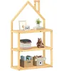 Image de IDIMEX Étagère Enfant LENISE en pin Massif, Meuble Rangement Chambre Enfant en Forme de Maison en Bois Coloris Naturel