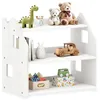 Image de IDIMEX Étagère Enfant Yasmin Forme Maison 3 étages 65 x 60 x 41 cm Bois lasuré Blanc   idéale Chambre Rangement Montessori