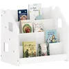 Image de IDIMEX Bibliothèque Enfant Bruno, Rangement Livres pour Chambre Enfant, 4 Compartiments, en pin Massif laqué Blanc