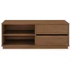 Image de IDIMEX Meuble TV Maite L 110 cm avec 2 tiroirs et 2 niches en Bois Massif Coloris châtaignier pour télé Jusqu’à 47" Meuble TV Salon Design Naturel avec Rangement