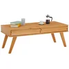 Image de IDIMEX Table Basse Jona Style scandinave Table de Salon rectangulaire avec 2 tiroirs, en pin Massif lasuré Brun