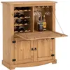 Image de IDIMEX Meuble Bar à vin Tequila Armoire comptoir avec Range Bouteilles vin spiritueux et Range Verres, bahut de Style Mexicain en pin Massif Finition teintée/cirée