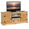 Image de IDIMEX Meuble TV Tequila Banc télé de 140 cm en Bois Style Mexicain avec 1 tiroir 2 niches et 2 Portes, en pin Massif Finition teintée/cirée