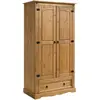Image de IDIMEX Armoire Tequila penderie pour vêtements Style Mexicain avec 2 Portes battantes et Rangement 1 étagère et 1 tiroir, en pin Massif Finition teintée/cirée