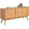 Image de IDIMEX Buffet Salle à Manger Tivoli L 145 cm en Bois Massif Finition Bois Naturel teinté avec 2 tiroirs et 2 Portes battantes, Un Meuble de Rangement Style scandinave, Finition élégante