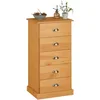 Image de IDIMEX Chiffonnier Paris Commode avec 5 tiroirs en pin Massif lasuré Brun