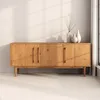 Image de IDIMEX Buffet TECCA L 170 cm 3 Portes en Bois Massif Coloris Chêne avec Étagères Réglables, Deux Compartiments Vaisselier Bahut en Bois