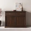 Image de IDIMEX Buffet Savona bahut vaisselier Commode avec 2 tiroirs et 2 Portes coulissantes, en pin Massif Coloris Noyer