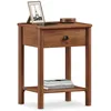 Image de IDIMEX Table de Chevet APOANA avec 1 tiroir et 1 Tablette, Dimensions montées 45 x 55 x 35 cm, pin Massif Brun foncé, idéal pour Chambre ou Salon, Style Naturel