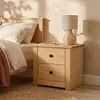 Image de IDIMEX Table de Chevet Cancun H 41 cm en Bois Massif Finition laquée avec 2 tiroirs, Table de Nuit Meuble de Rangement pour Chambre Style Campagne Sobre et épuré