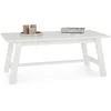 Image de IDIMEX Table Basse LUZERNA rectangulaire pour Salon en Bois Massif Blanc, 110 x 45 cm, Design Moderne Minimaliste, Pieds en Bois