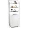 Image de IDIMEX Etagère de Salle de Bain MARSA Meuble de Rangement au-Dessus des Toilettes WC ou Lave-Linge avec 3 tablettes, en métal laqué Gris