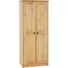 Image de IDIMEX Armoire Barrio en pin Massif penderie pour vêtements Style Mexicain avec 2 Portes battantes, Finition teintée/cirée