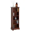 Image de IDIMEX Etagère Musica, Rangement pour CD avec 4 tablettes, au Style Maison de Campagne, en Bois de Paulownia et MDF lasuré Brun foncé