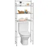 Image de IDIMEX Etagère de Salle de Bain MARSA Meuble de Rangement au-Dessus des Toilettes WC ou Lave-Linge avec 3 tablettes, en métal chromé