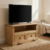 Image de IDIMEX Meuble TV Salsa Banc télévision de 108 cm en Bois Style Mexicain avec 2 tiroirs et 1 Niche, en pin Massif Finition teintée/cirée