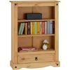 Image de IDIMEX Bibliothèque Salsa étagère en Bois Style Mexicain avec 2 tablettes et 1 tiroir, dim 81 x 110 x 33 cm, en pin Massif Finition teintée/cirée