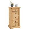 Image de IDIMEX Chiffonnier Salsa Commode en Bois Style Mexicain avec 5 tiroirs, en pin Massif Finition teintée/cirée