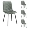 Image de CARO-Möbel Lot de 4 chaises de Salle à Manger Terni rembourrées avec revêtement en Tissu suédine Vert