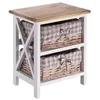 Image de IDIMEX Table de Chevet Perugia Table de Nuit 2 paniers en Bois de Paulownia Style Shabby Chic Vintage Rustique campagnard Blanc et Brun