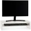 Image de IDIMEX Réhausseur d’écran Connect en Bois Blanc avec 1 étagère 52 x 26 cm, Support Pratique pour Ordinateur Portable et Bureau à Domicile, Accessoires de Bureau avec Rangement Compact Moderne