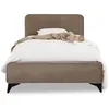Image de IDIMEX Lit Simple Ravello 90x190 cm, Revêtement en Tissu, Lit Style Moderne pour 1 Personne, Cadre de lit en Bois avec sommier Inclus, Grège