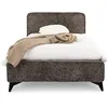 Image de IDIMEX Lit Simple LEVERDA 90x190 cm, Revêtement en Tissu, Lit Style Moderne pour 1 Personne, Cadre de lit en Bois avec sommier Inclus, Gris