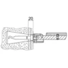 Image de Keuco Kit de fixation n°11 Plan Care 2x vis bois hexagonales/entretoises/oeil