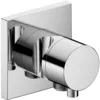 Image de KEUCO IXMO robinet d'arrêt encastré, 1 consommateur avec raccord de flexible et support de douche avec poignée Comfort, rosace carrée, 59541011202, Couleur: Chromé