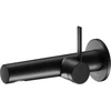 Image de Keuco Mitigeur lavabo monocommande IXMO Pure, bec 165 mm, noir mat, mural, rosace ronde