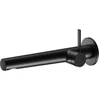 Image de Keuco Mitigeur lavabo monocommande IXMO Pure, bec 243 mm, noir mat, mural, ros. rond