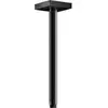 Image de Keuco Bras de douche A 300 mm, noir mat, raccord plafond, rosace d’angle