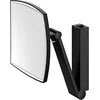 Image de Keuco iLook_Move Miroir grossissant avec éclairage, carré, 20x20 cm, 5X, Fabriqué en Allemagne, métal Noir Mat, avec Interrupteur Aller-Retour, encastré