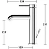Image de Keuco Mitigeur monocommande pour lavabo 130 IXMO Soft A 129mm, m ALG, rosé rond, chromé