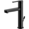 Image de Keuco Mitigeur lavabo 130 IXMO Flat, bec 124 mm, avec garniture, rosace ronde, noir mat